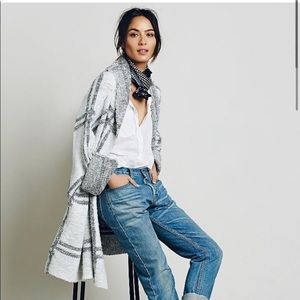 Free People Plaid Sweater Cardigan